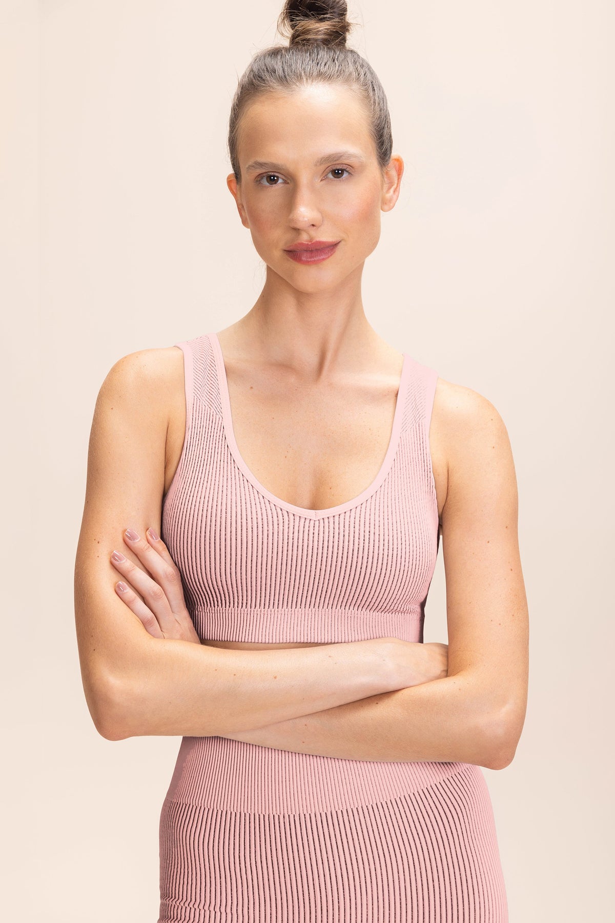 Rib Classic Seamless V-neck Sports Bra